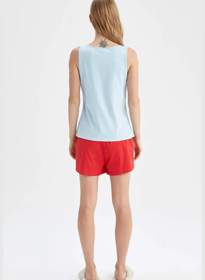 DeFacto Relax Fit Sleeveless Printed Pyjama Set