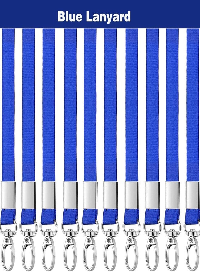 KANABEE Lanyards 10Pcs Nylon Lanyard,Lanyards Swivel Hooks Clips Great for ID Card Holders (Blue) - Image 1