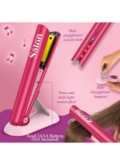 G.C Girls Hair Salon Toys Kids Pretend Play Hair Styling Kit With Realistic Blow Dryer Straightener Stylist Apron Scissors Accessories Beauty Makeup Set Birthday Gifts For Toddler Girls 3 4 5 6+  - Image 3