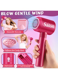 G.C Girls Hair Salon Toys Kids Pretend Play Hair Styling Kit With Realistic Blow Dryer Straightener Stylist Apron Scissors Accessories Beauty Makeup Set Birthday Gifts For Toddler Girls 3 4 5 6+  - Image 2