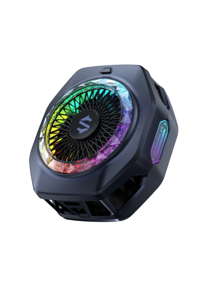BLACK SHARK Phone Cooler Black Shark 5 Pro Magnetic Phone/Tablet Cooler – 35W Ultra-Cooling Gaming Fan with RGB LED, APP Smart Temperature Control, Detachable Handle – For iPhone, RedMagic, Samsung, Android, iPad & Tablets (Perfect for PUBG Mobile, COD & Heavy Gaming) - Image 1