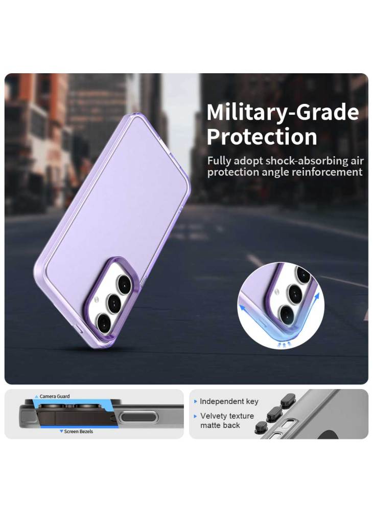 For Samsung Galaxy S25 FE Case PC+TPU+PET Matte Anti-Drop Phone Back Cover - Purple - Image 2