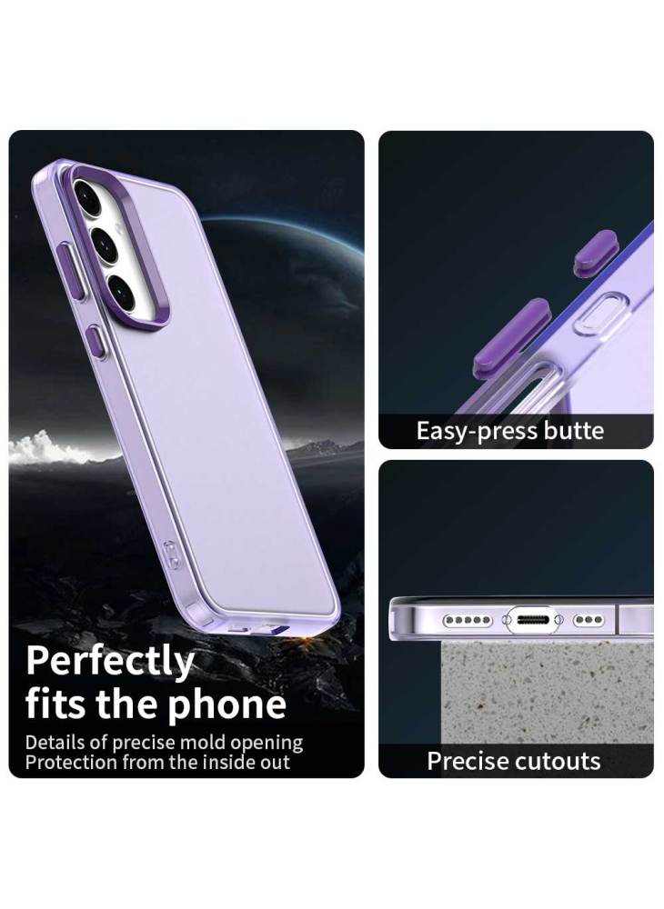 For Samsung Galaxy S25 FE Case PC+TPU+PET Matte Anti-Drop Phone Back Cover - Purple - Image 3