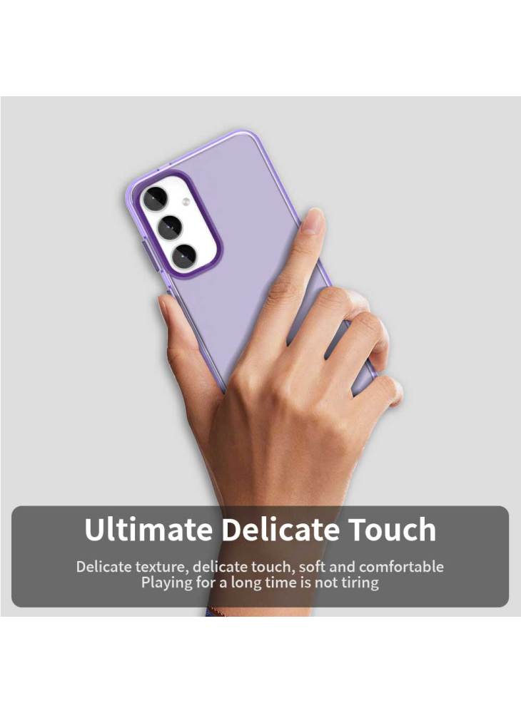 For Samsung Galaxy S25 FE Case PC+TPU+PET Matte Anti-Drop Phone Back Cover - Purple - Image 5