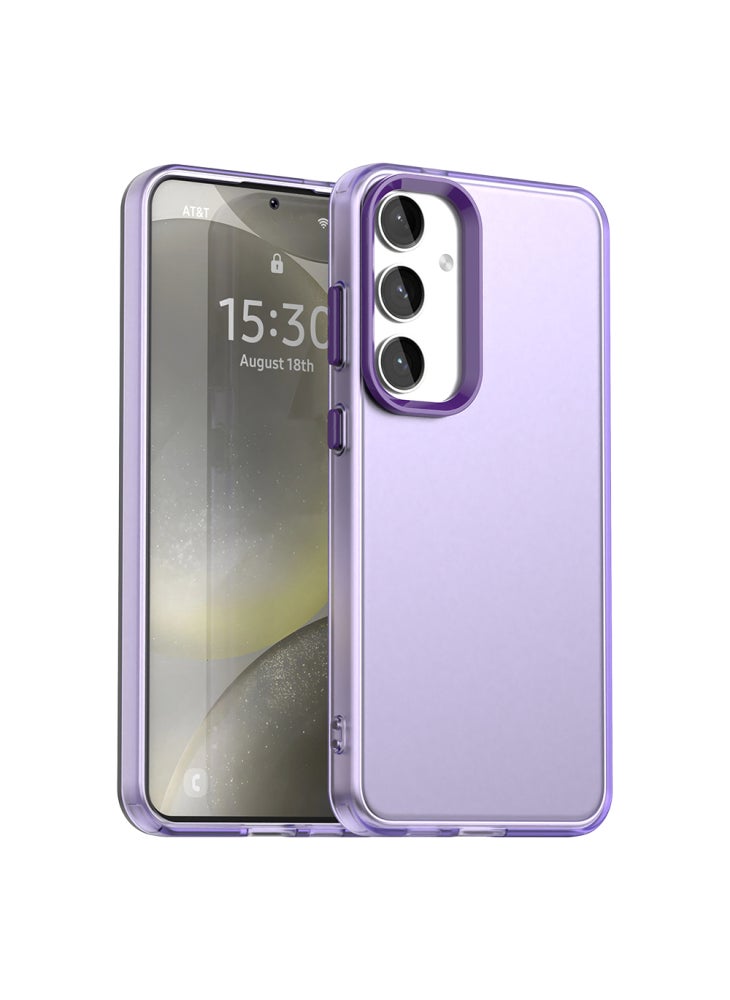 For Samsung Galaxy S25 FE Case PC+TPU+PET Matte Anti-Drop Phone Back Cover - Purple - Image 1