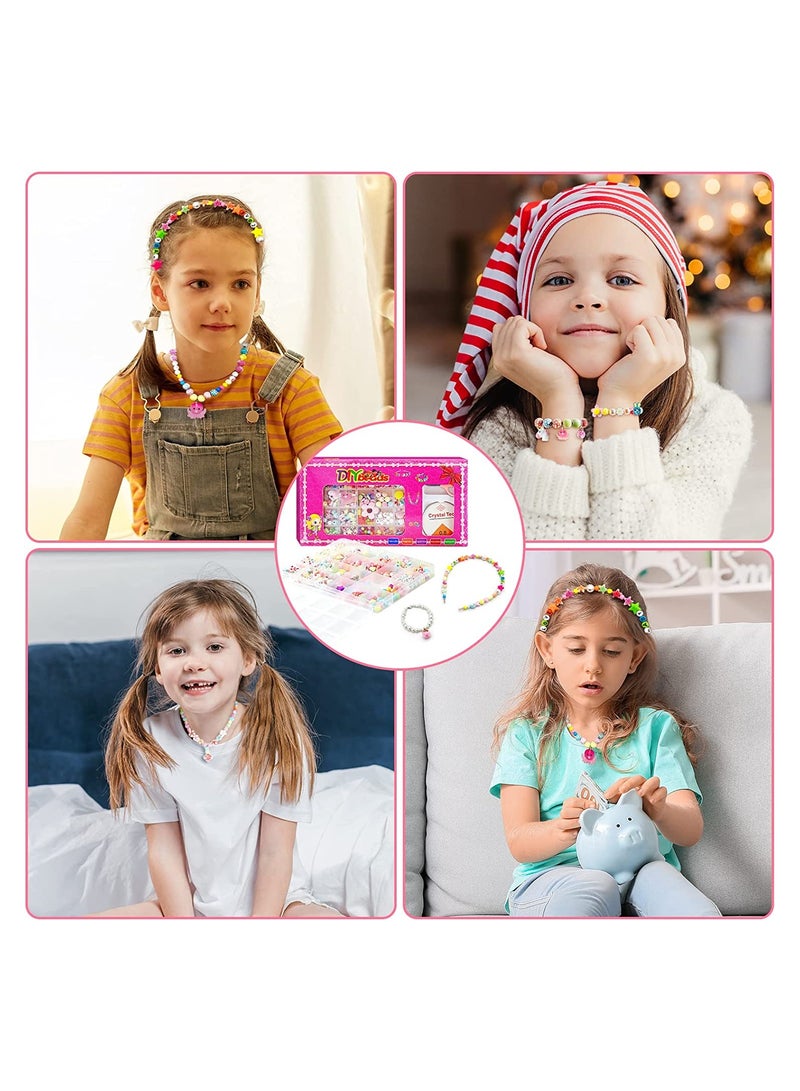 KASTWAVE SYOSI Girls DIY Bracelet Making Kit, 580 Pieces Jewelry Making Supplies Beads DIY Art Crafts Supplies Set, Birthday Children's Day Gifts for Girls Age 6-10 - Image 5