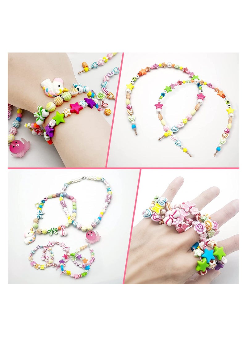 KASTWAVE SYOSI Girls DIY Bracelet Making Kit, 580 Pieces Jewelry Making Supplies Beads DIY Art Crafts Supplies Set, Birthday Children's Day Gifts for Girls Age 6-10 - Image 3