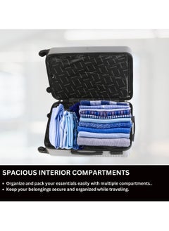 GIORDANO GIORDANO Logo Series Check-In Medium Suitcase Silver, ABS Hard Shell Lightweight Durable 4 Wheels Luggage Trolley Bag 24" With Secure 3 Digit Number Lock.  - Image 4