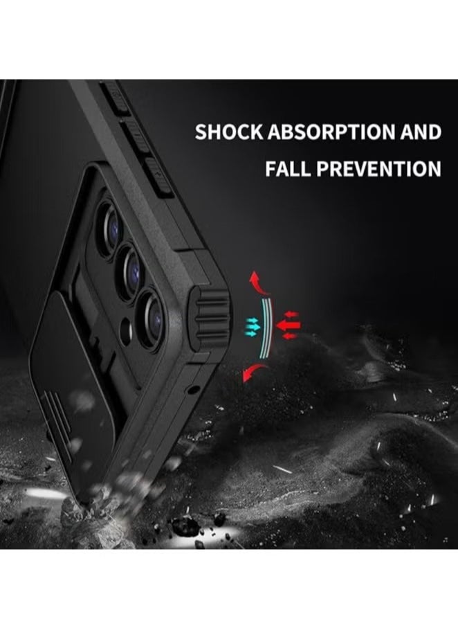 Generic TPU Tough PC Cover For Samsung Galaxy A55 Slide Camera Kickstand, Shockproof Protective Phone Case  - Image 3
