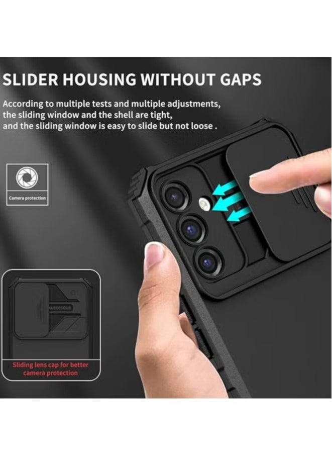 Generic TPU Tough PC Cover For Samsung Galaxy A55 Slide Camera Kickstand, Shockproof Protective Phone Case  - Image 4