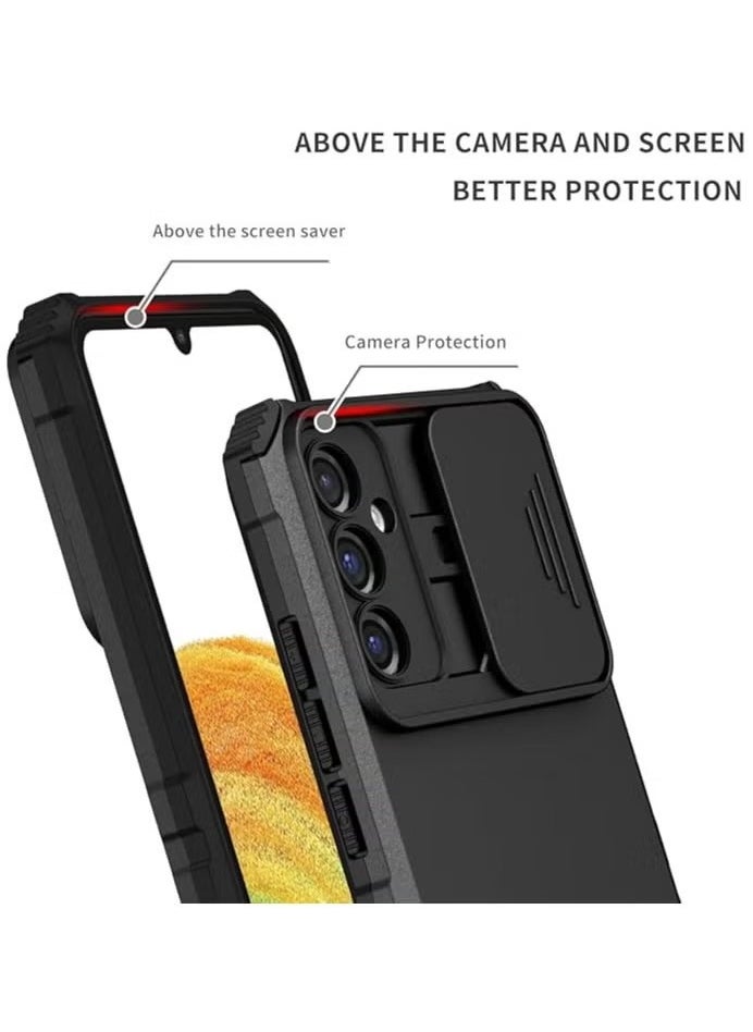 Generic TPU Tough PC Cover For Samsung Galaxy A55 Slide Camera Kickstand, Shockproof Protective Phone Case  - Image 5