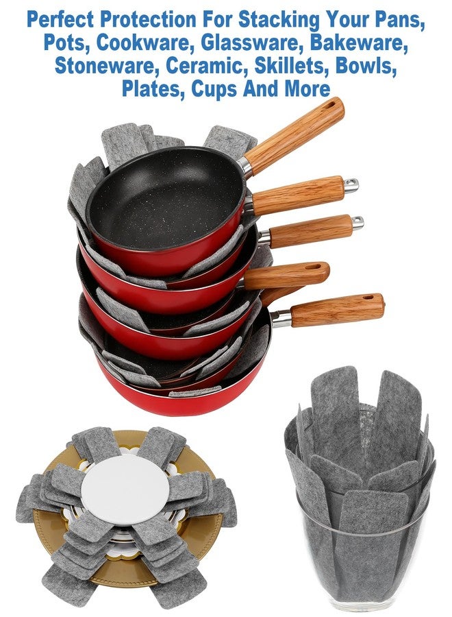 PercyEffie 40 Pcs Pot and Pan Protectors Bulk 5 Different Sizes, Thicker Felt Cookware Dividers Pan Protectors for Stacking Separators Pads for Protecting,Separating Pans Dish (10" 11" 12" 14" 15") - Image 3