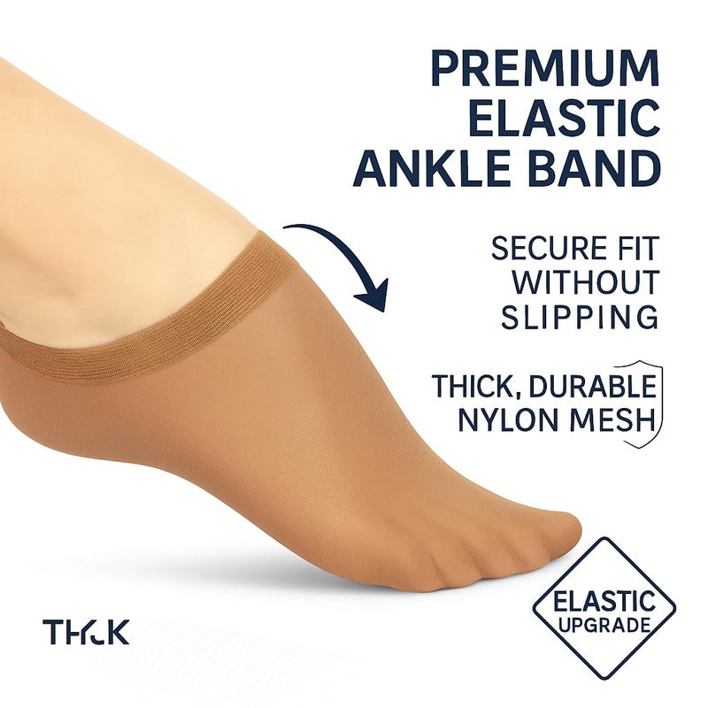 Leather Hero Disposable Try On Socks - Tan Footies for Women, 72 Pairs/144 Pieces - Image 5
