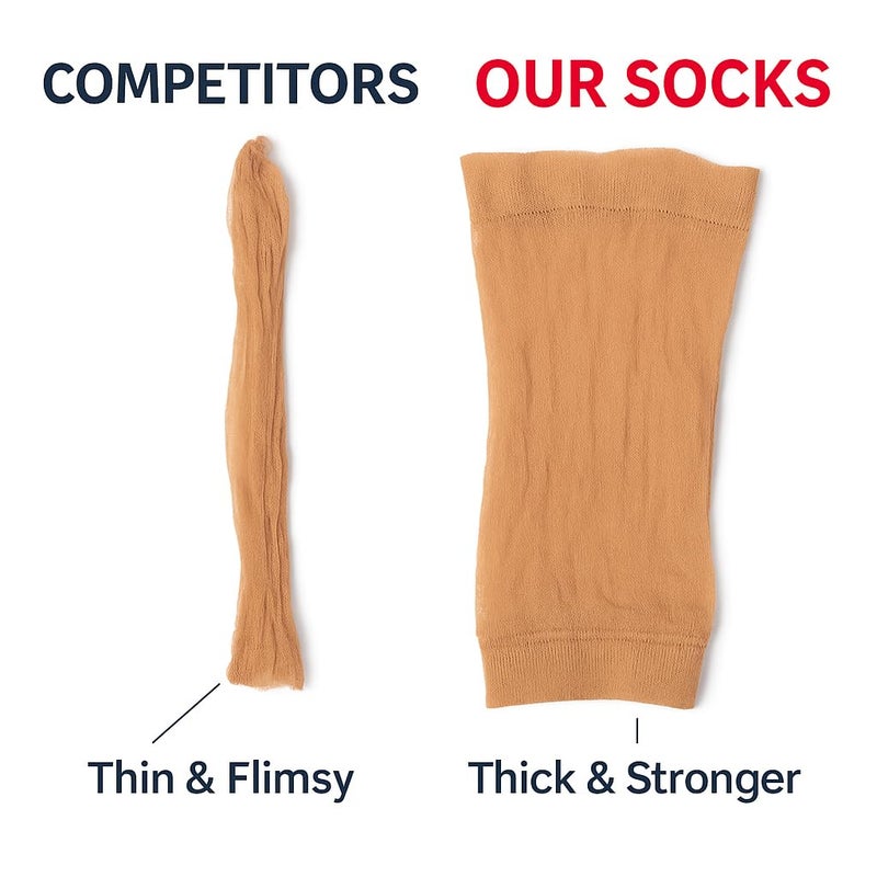 Leather Hero Disposable Try On Socks - Tan Footies for Women, 72 Pairs/144 Pieces - Image 2