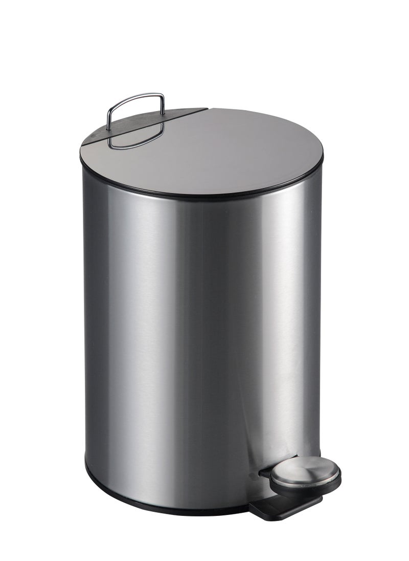 Home Maker 5L Stainless Steel Pedal Bin – Soft-Close Lid, Fingerprint-Resistant, Compact Trash Can for Bathroom & Office 