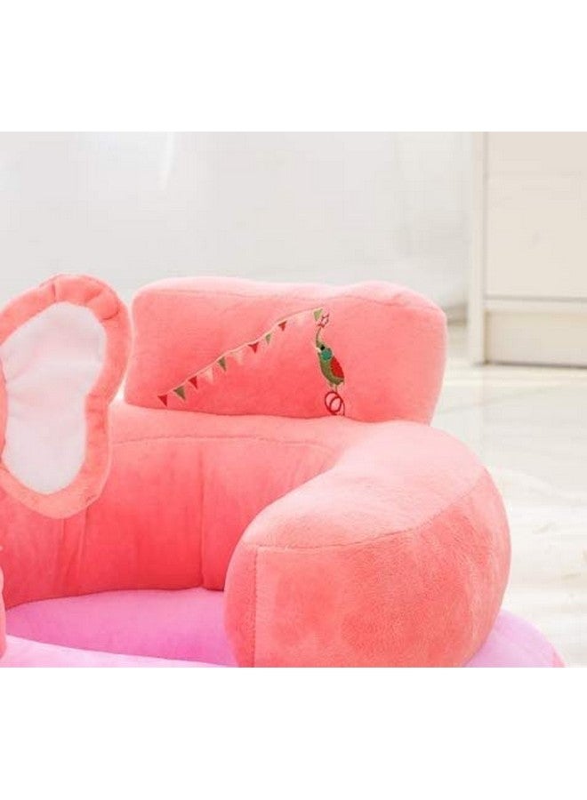 AVS Cute Elephant Design Baby Sofa Seat Plush Cushion Sofa Cum Bed and Soft Rocking Chair Comfort Baby Supporting Seat Soft Plush Cushion and Chair for Kids (Pink) - Image 3