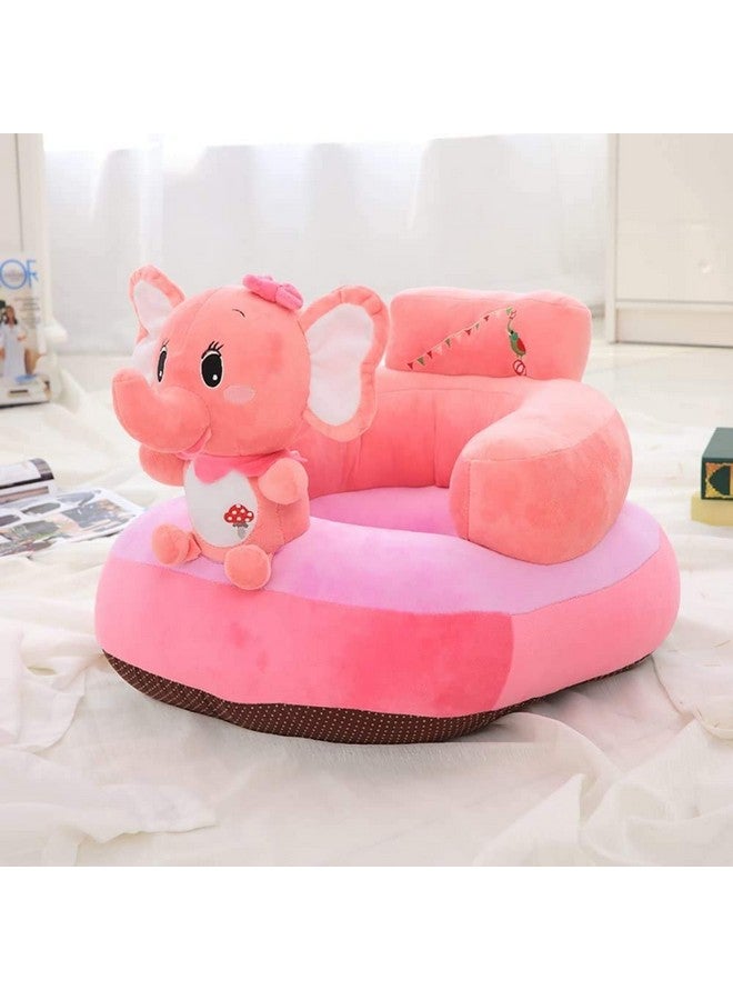 AVS Cute Elephant Design Baby Sofa Seat Plush Cushion Sofa Cum Bed and Soft Rocking Chair Comfort Baby Supporting Seat Soft Plush Cushion and Chair for Kids (Pink) - Image 2