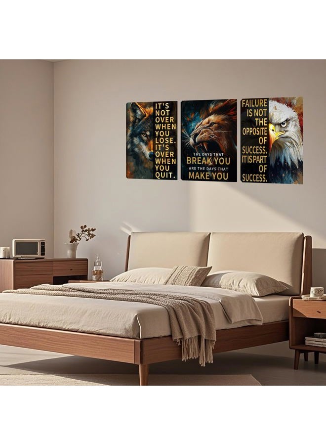 Yetaryy 3 Panel Print Canvas Wall Art Motivational Office Wall Decor Painting Inspirational Posters Modern Inspiring Artwork for Home Living Room Bedroom Wall Decor Office Wall Art Ready to Hang - 36"Wx 16"H - Image 3