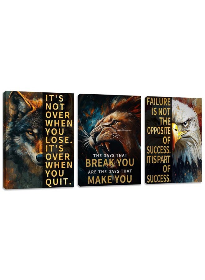 Yetaryy 3 Panel Print Canvas Wall Art Motivational Office Wall Decor Painting Inspirational Posters Modern Inspiring Artwork for Home Living Room Bedroom Wall Decor Office Wall Art Ready to Hang - 36"Wx 16"H - Image 1