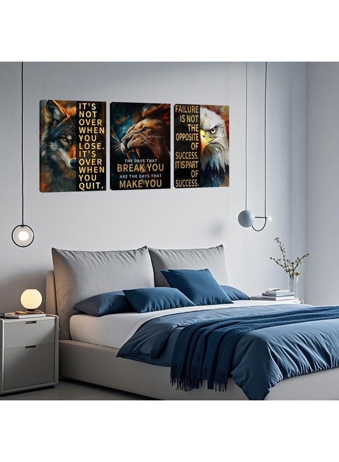 Yetaryy 3 Panel Print Canvas Wall Art Motivational Office Wall Decor Painting Inspirational Posters Modern Inspiring Artwork for Home Living Room Bedroom Wall Decor Office Wall Art Ready to Hang - 36"Wx 16"H - Image 2
