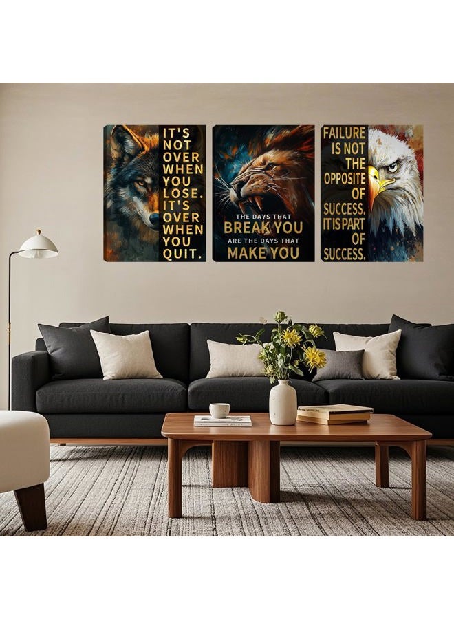 Yetaryy 3 Panel Print Canvas Wall Art Motivational Office Wall Decor Painting Inspirational Posters Modern Inspiring Artwork for Home Living Room Bedroom Wall Decor Office Wall Art Ready to Hang - 36"Wx 16"H - Image 5