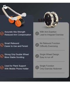 Lijiujia Automatic Rebound Abdominal Wheel with Elbow Support,Ab Roller Workout Equipment for Men Women Ab Roller Wheel and Knee Pad  - Image 5