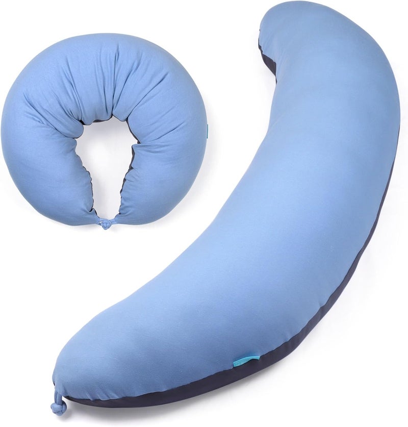 BYRIVER 39" C Shaped Body Pillow for Side Sleeping Adults Men Women, Anxiety Relief Hugging Gaming Lap Pillow, Pregnancy Knees Separate Pillow, Gifts for New Moms, Removable Pillowcase(L) - Image 1