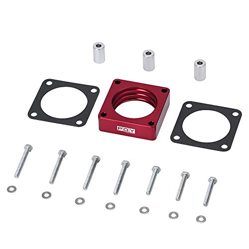 PQY Throttle Body Spacer Compatible with 91-06 Jeep Wrangler TJ YJ LJ Cherokee XJ 2.5L/4.0L Engine Gas MJ w/Gasket 1" Raise Manifold Carb Red - Image 5
