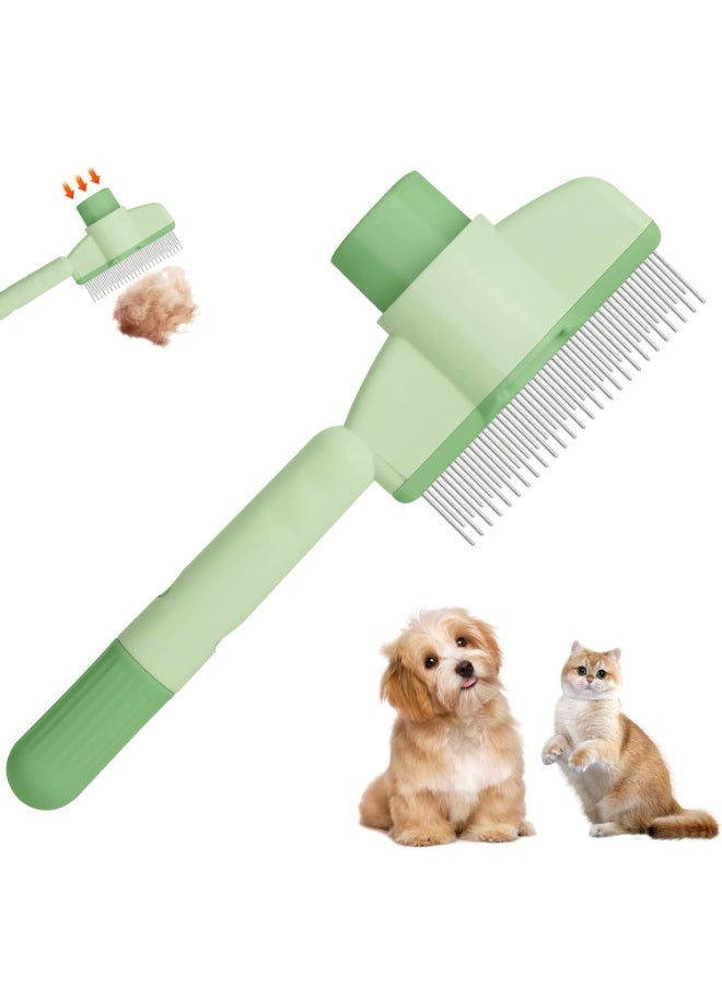 general Pet Hair Removal Comb, Flea Comb for Cats, Cat Brush for Short and Long Hair with Release Button, Grooming Supplies for Indoor Cats and Dogs - Image 1