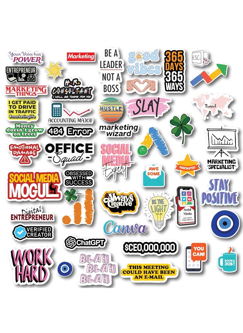 D2c D2C Entrepreneur Marketing Sticker Pack of 48pc Inspirational Funny Motivational Stickers for Social Media Digital Marketers Entrepreneurs Perfect for Laptops Scrapbook Office Decor  - Image 1