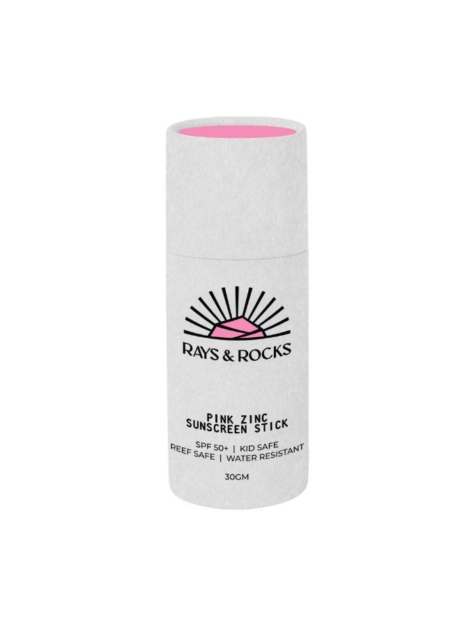 Rays & Rocks Sunscreen Zinc Stick - 30gm - Pink - Image 1