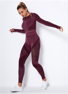 Loquat Sports Fitness 2-Piece Set Wine Red  - Image 2