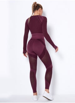 Loquat Sports Fitness 2-Piece Set Wine Red  - Image 3