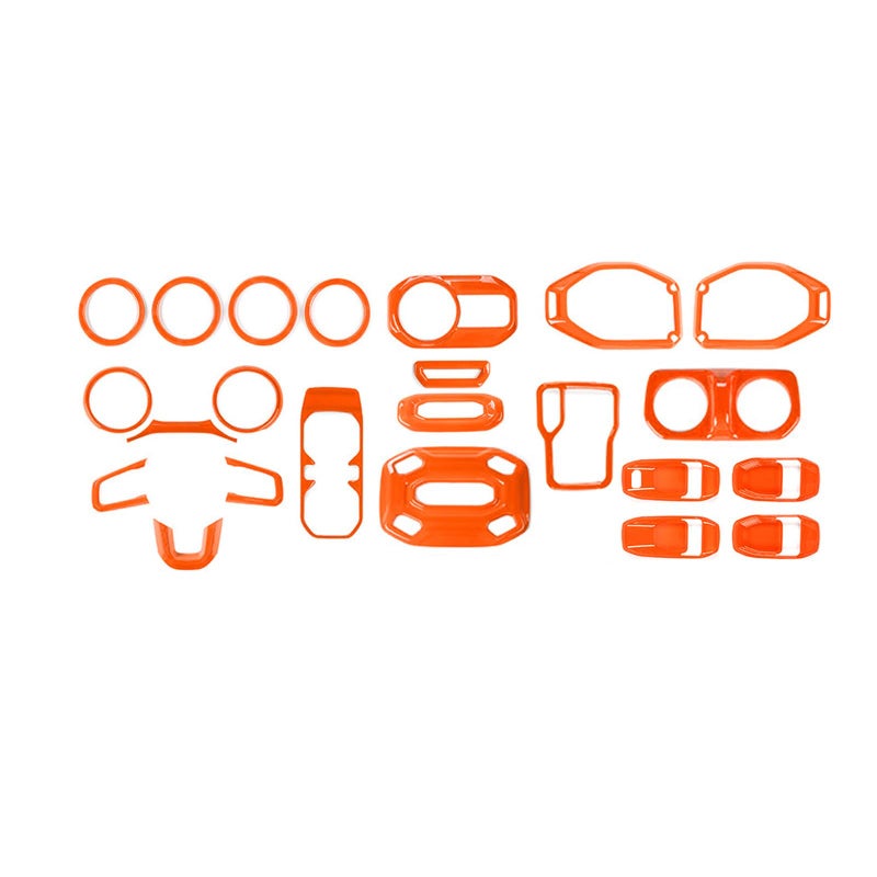 RTTCZ for Wrangler JL Orange Interior Trim Kit for Jeep Wrangler JL JLU 20182023 for Gladiator JT 20202023 Orange Interior Accessories 23pcs