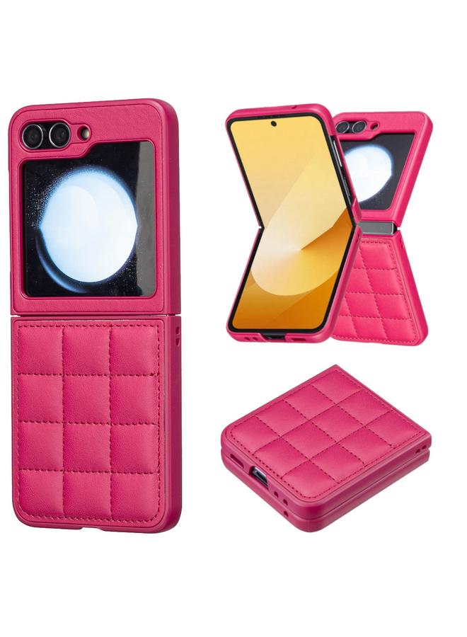 Green Tiger For Samsung Galaxy Z Flip6 Square-shaped Leather Back Cover Phone Case(Rose Red)