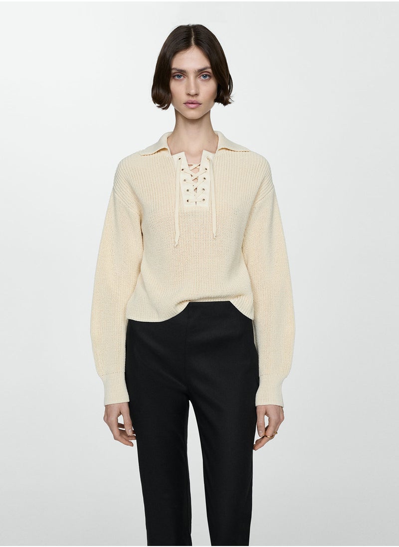 MANGO Linen Flared Trousers  - Image 3