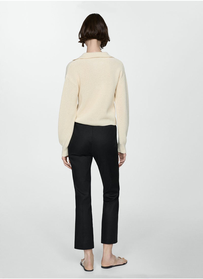 MANGO Linen Flared Trousers  - Image 2