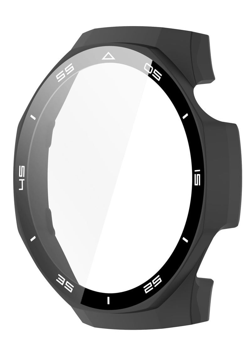 VINSOC Huawei Watch GT5 Pro 46mm Case Cover Full Coverage Protective Watch Case Cover Tempered Glass Screen Protector Compatible with Huawei Smart Watch GT5 Pro 46mm Black - Image 3