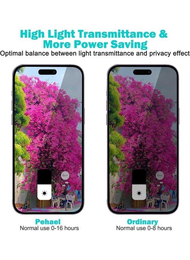 Raxoom [3+3 Pack] Privacy Screen Protector for iPhone 16 Pro Max with Camera Lens Protector | Full Coverage Anti-Spy Tempered Glass Film | 9H Hardness | Enhanced Edge Protection | Easy Installation | Bubble Free [6.9 Inch] - Image 3