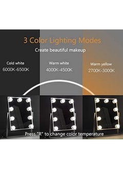 iMeasy IMEASY Vanity Mirror with Lights，Hollywood Lighted Makeup Mirror with 3 Color Modes and 9 Dimmable Diamond LED Light Bulbs Detachable 10X Magnification 360° Rotation Touch Control  - Image 3