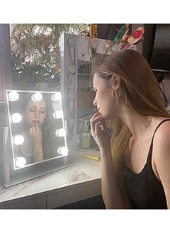 iMeasy IMEASY Vanity Mirror with Lights，Hollywood Lighted Makeup Mirror with 3 Color Modes and 9 Dimmable Diamond LED Light Bulbs Detachable 10X Magnification 360° Rotation Touch Control  - Image 5