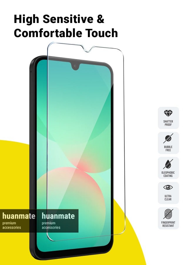 Samsung Galaxy A26 Tempered Glass Screen Protector – High Transparency, Delicate Touch, Anti-Explosion, Smooth Arc Edges, Easy Installation, Screen Protector for Samsung Galaxy A26