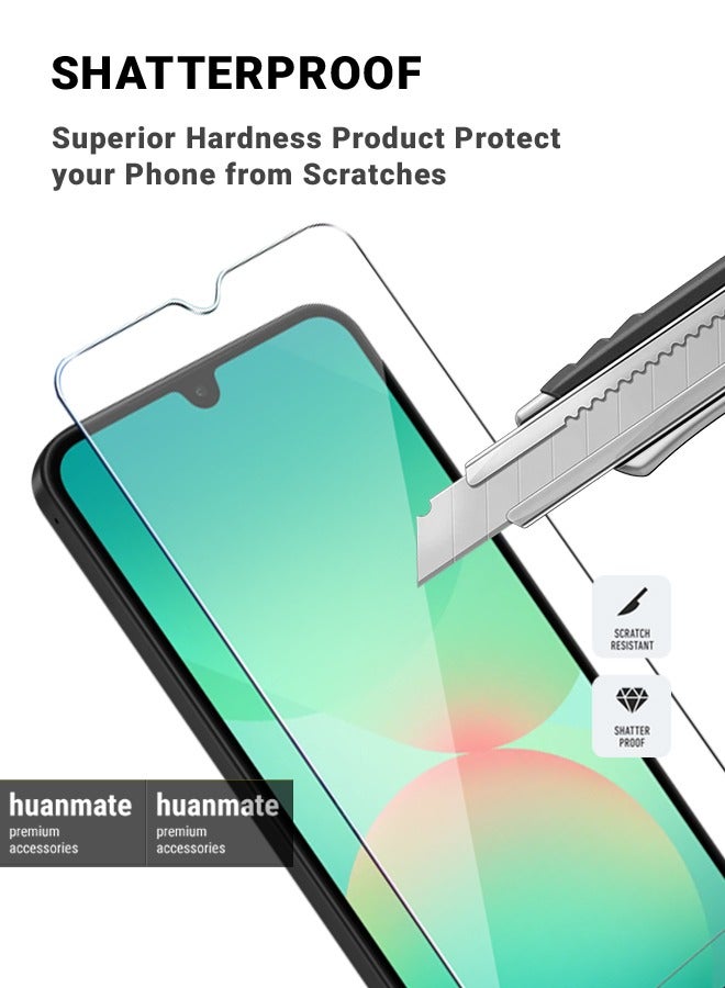 Samsung Galaxy A26 Tempered Glass Screen Protector – High Transparency, Delicate Touch, Anti-Explosion, Smooth Arc Edges, Easy Installation, Screen Protector for Samsung Galaxy A26