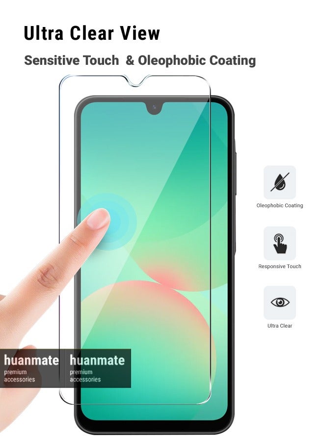Samsung Galaxy A26 Tempered Glass Screen Protector – High Transparency, Delicate Touch, Anti-Explosion, Smooth Arc Edges, Easy Installation, Screen Protector for Samsung Galaxy A26