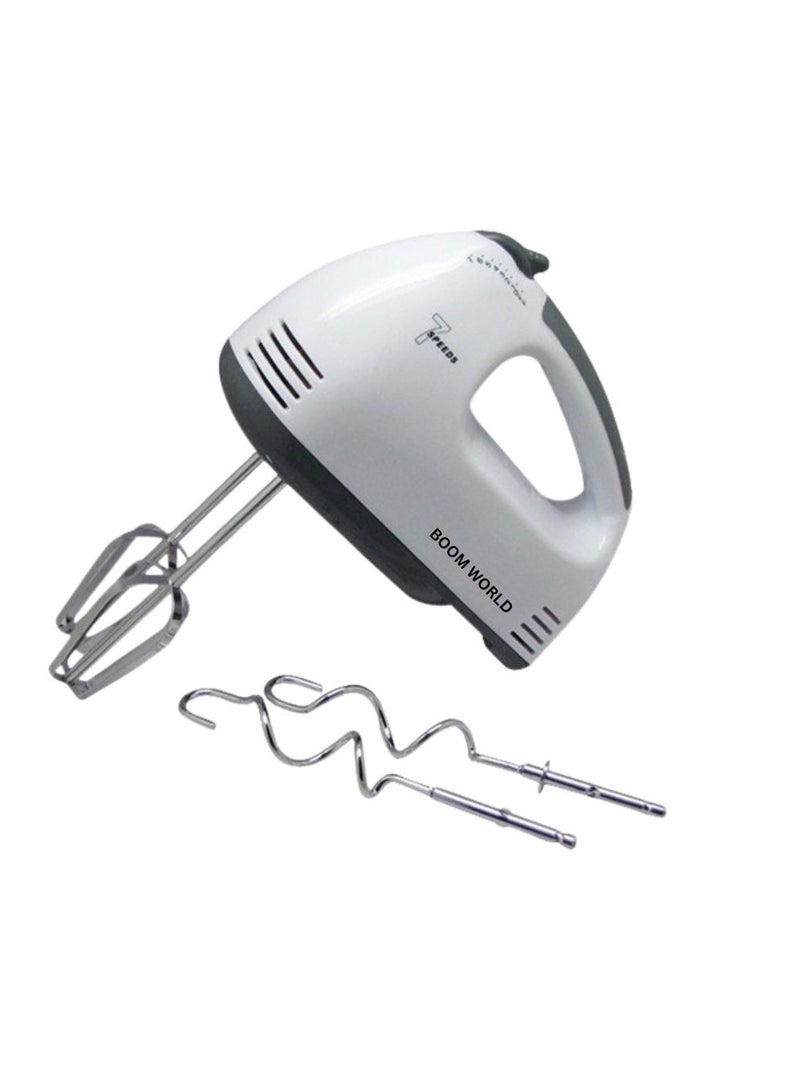 مضارب خلاط يدوي كهربائي، محمول باليد خفيف الوزن، 7 سرعات، مضرب طعام مع اثنين من المضارب، خطافان للعجين / مضرب البيض، خلاط الكيك، مزبد الحليب، خفقت البيض، صانع الخبز - Image 1