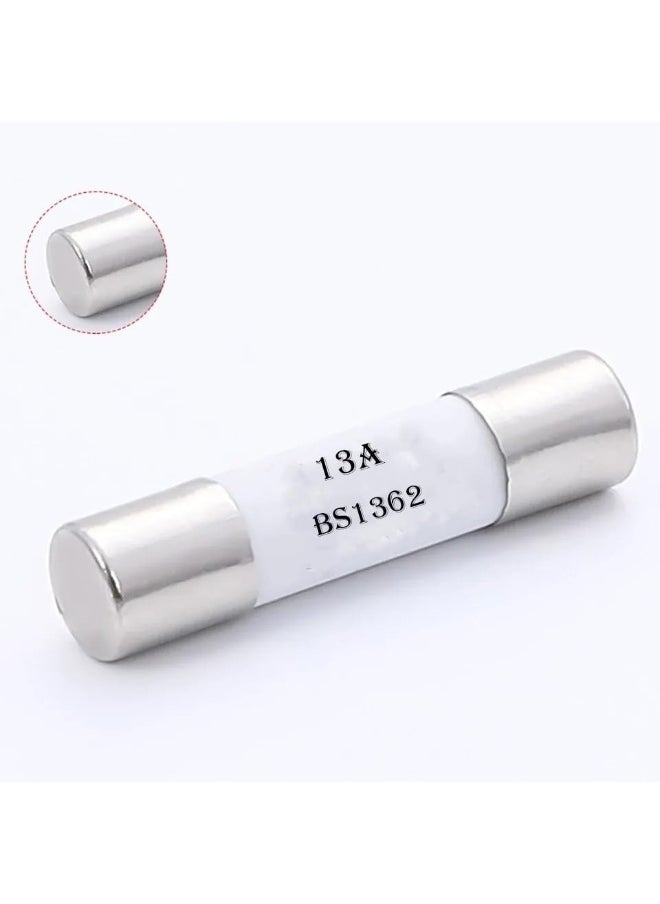 melfi Melfi 10pcs Ceramic Fuse 13A 6x25MM, BS1362 Porcelain Ceramic Bussmann Fuses, Replacement Fuse for Home Appliances PlugTops  - Image 2
