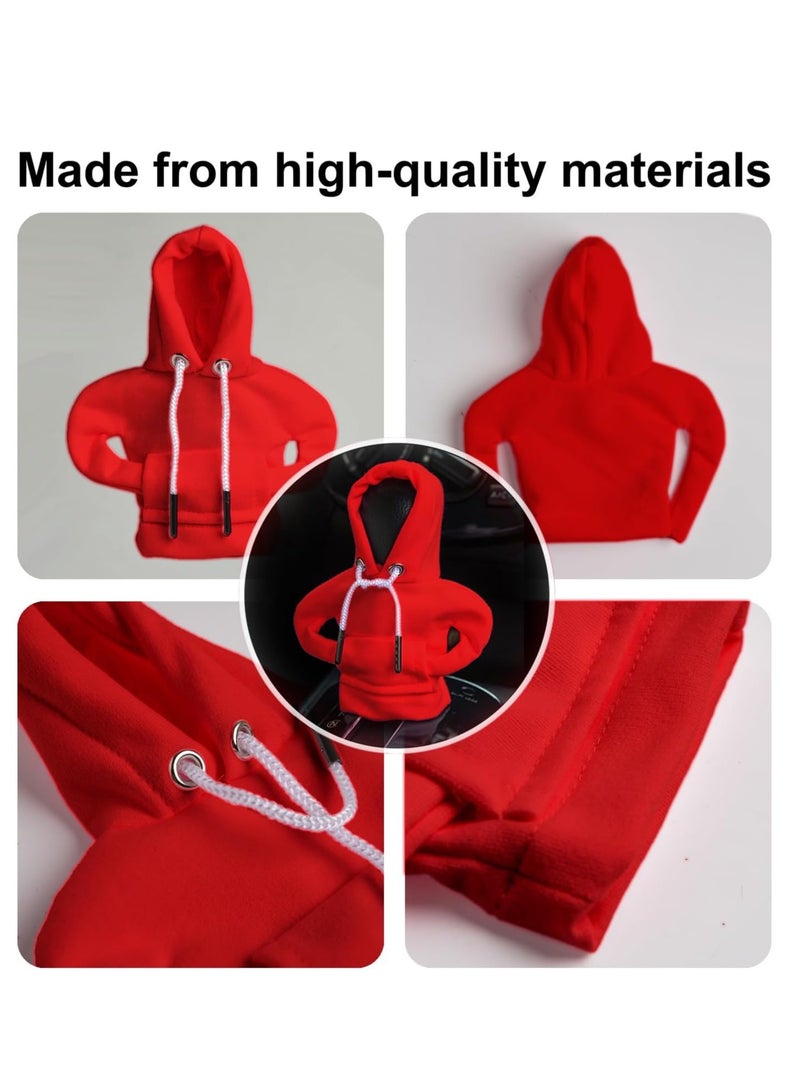 Gonice 2Pcs Car Shift Knob Hoodie,Gear Shift Hoodie,Funny Sweater Hoodie for Gearshift,Automotive Interior Accessories（Red and Black） - Image 4