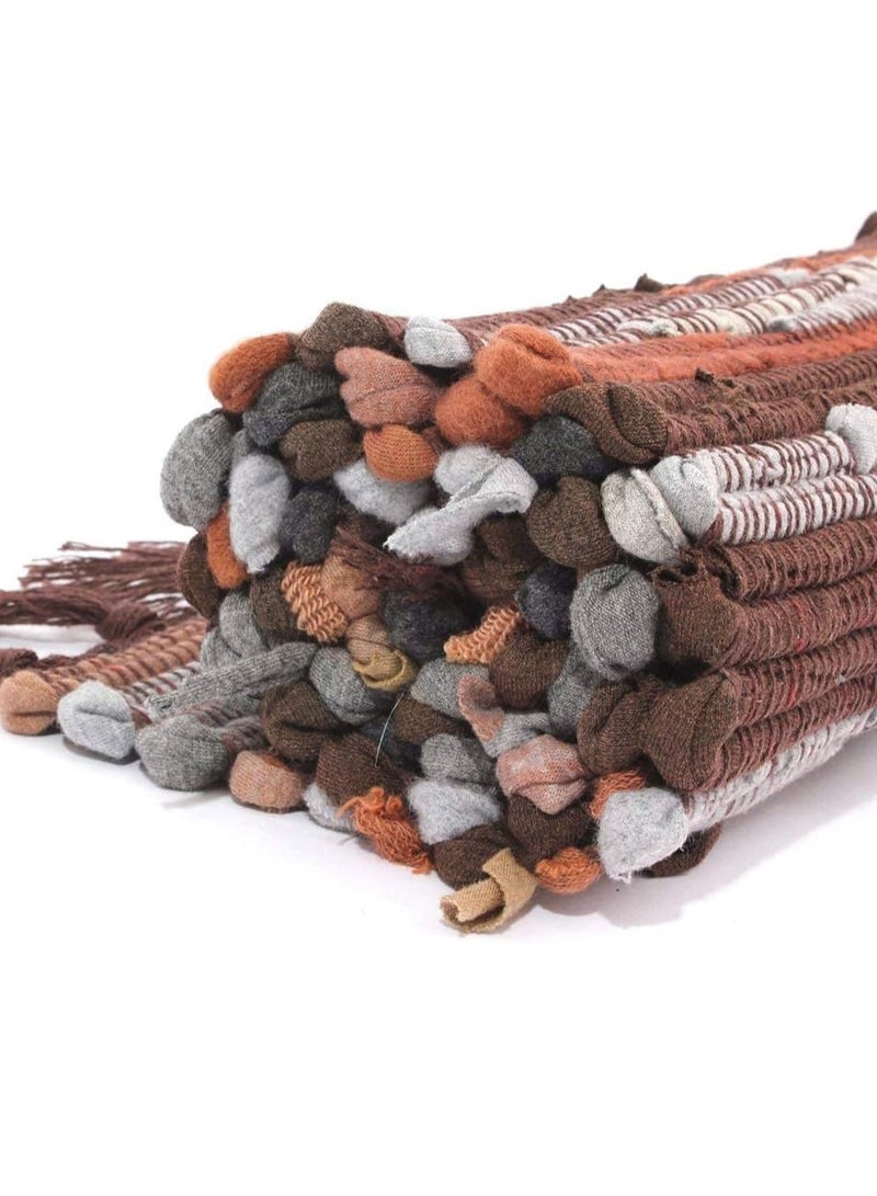 جروستيدي متعدد الألوان المنسوجة يدويا هامش منطقة حمام حصيرة السجاد شرابة - Image 2