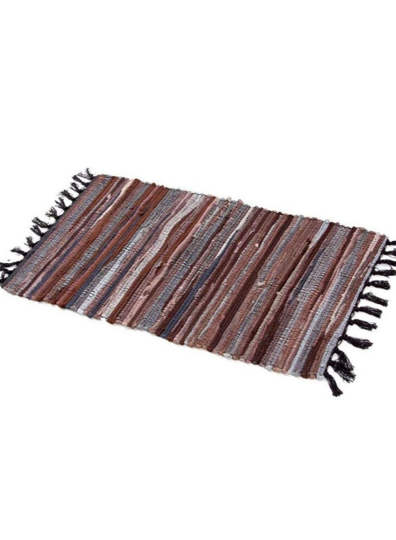 جروستيدي متعدد الألوان المنسوجة يدويا هامش منطقة حمام حصيرة السجاد شرابة - Image 1