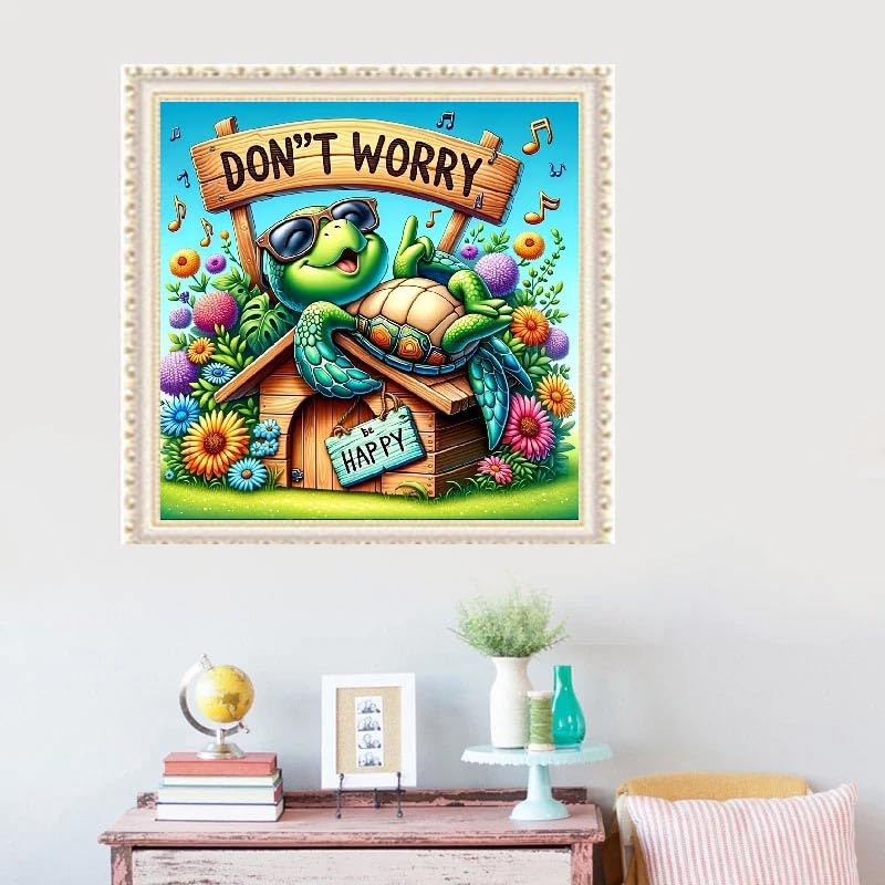 BOHADIY Sea Turtle Diamond Art Painting Kits for Adults, Full Drill Diamond Dots Paintings for Beginners, Round 5D Flowers Paint with Diamonds Pictures Gem Art Painting Kits DIY Crafts Kits 12x12inch - Image 4